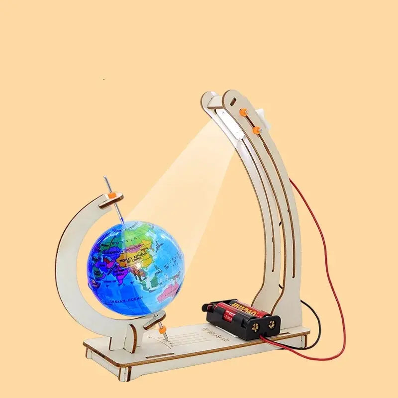 DIY Earth Model Day Night Cycle Science Kit For Kids Educational Globe Toy Wooden Handmade STEM Classroom Learning