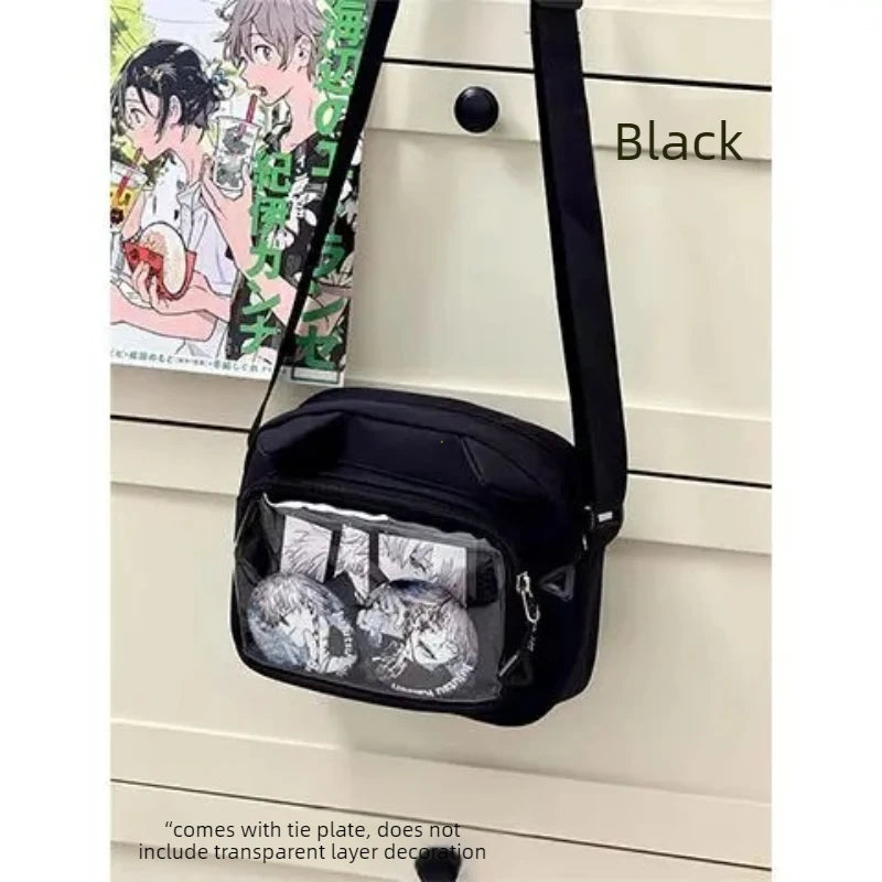 Simples Market ita bag, black transparent itabag with clear front pocket for badge displays.