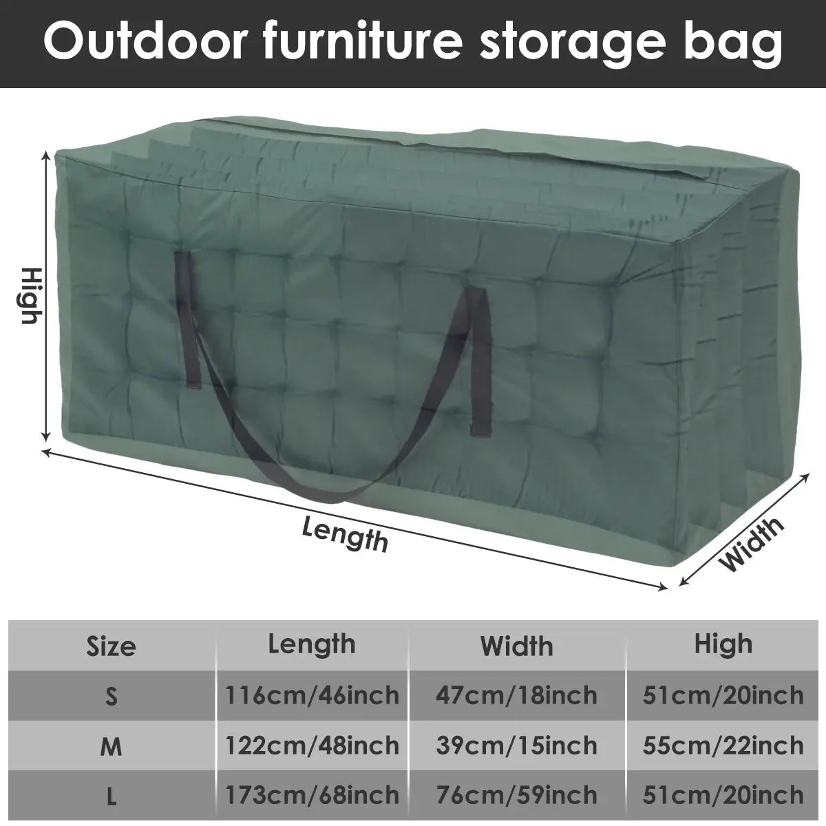 EverGuard 210D Oxford Cushion Storage Bag Large Capacity Outdoor Furniture Cover Waterproof Dustproof Protection