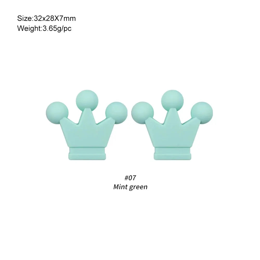 10Pcs Crown Bowknot Silicone Beads For Jewelry Making Diy Necklace Keychain Bracelet Craft Supplies