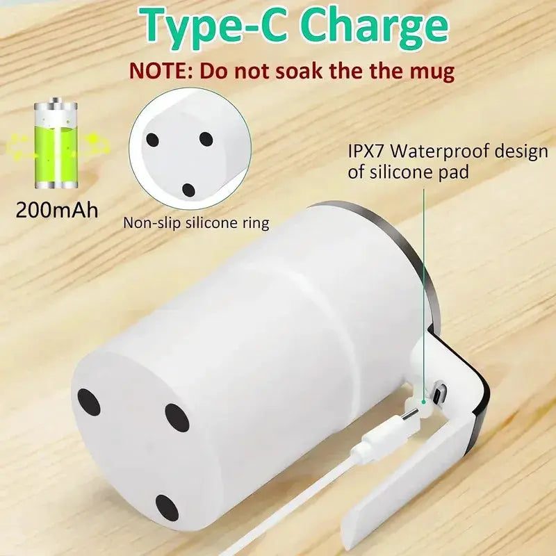 380ml Electric Coffee Self Mixing Mug IP67 Waterproof USB Charging Digital Display Automatic Magnetic Stirring Cup