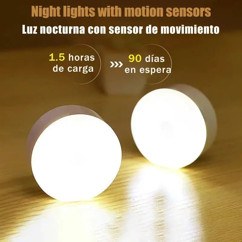 USB Rechargeable LED Night Light Motion Sensor Magnetic Wireless Lamp Warm White No Flicker For Closet Bed Cabinet