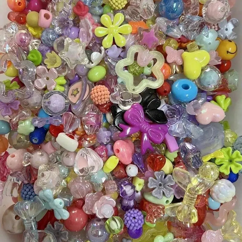 50g Mixed Color Acrylic Loose Beads Pack for DIY Jewelry Making Accessories for Bracelets and Necklaces