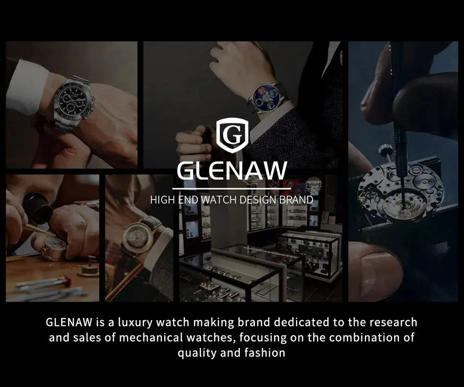 GLENAW Rainbow Circle mechanical watch for men with constellation dial