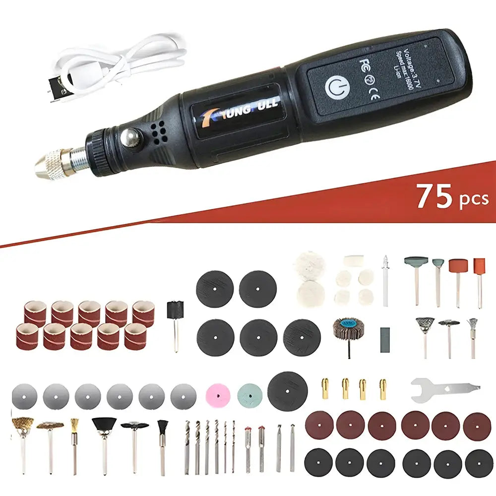 Mini USB Wireless Handheld Rotary Drill for Woodworking Jewelry Engraving Pen and Crafting on Metal Glass and Wood