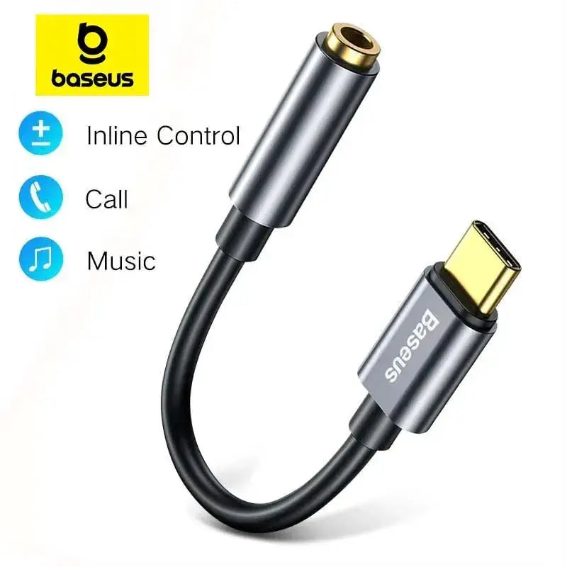 Baseus USB C To Three Point Five Millimeter Earphone Jack Adapter Type C Cable For Huawei And Xiaomi Devices