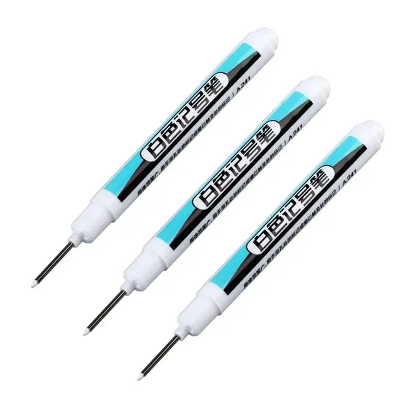White marker pens by Simples Market: oil-based, 0.7/1.0/2.5mm tips, waterproof permanent markers, set of 3