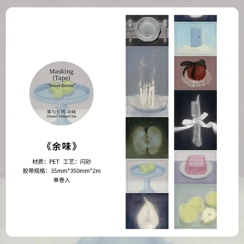 Masking tape roll by Simples Market with scenic collage design; PET material, 35mm×2m length.