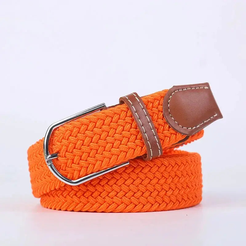 UrbanFlex Unisex Knitted Pin Buckle Belt Elastic Braided Canvas Stretch For Comfortable Jeans Wear