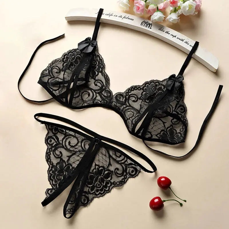 LaceLuxe Suspender Lingerie Set Front Open Lace Up Dress For Plus Size Women With Confidence