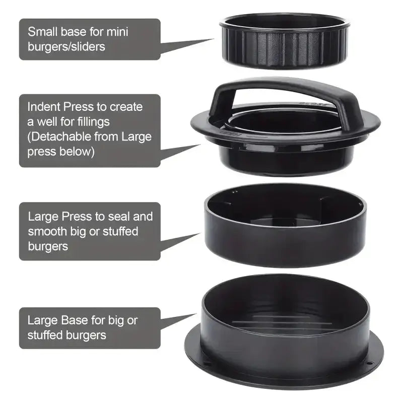 3 In 1 Burger Press Mold And Patty Maker For Stuffed Hamburgers Beef And Chicken Patties Kitchen Press Tool