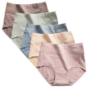 Women's cotton high-waisted underwear six-pack in pastel colors with Love Cotton logos