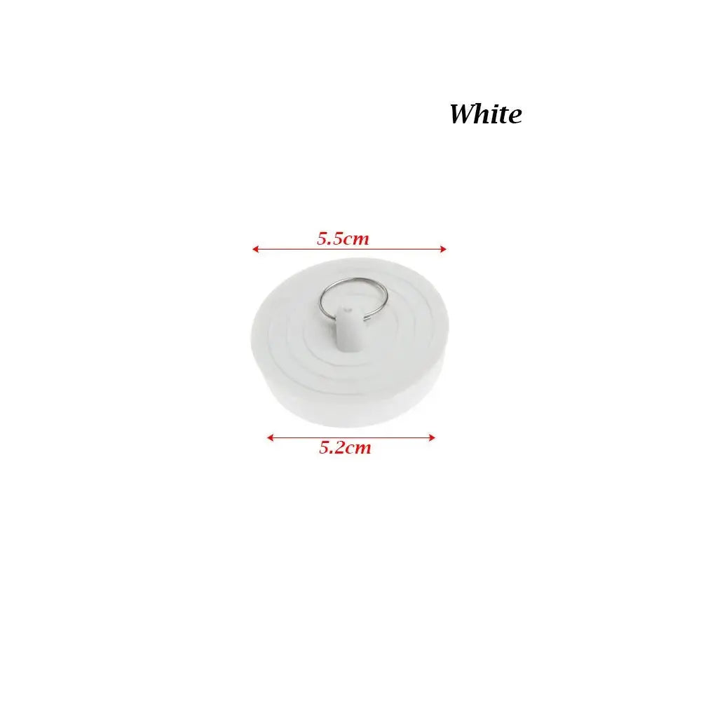 White round sink plug with metal ring by Simples Market; 5.5cm diameter leakage-proof drain cover for washroom/kitchen.