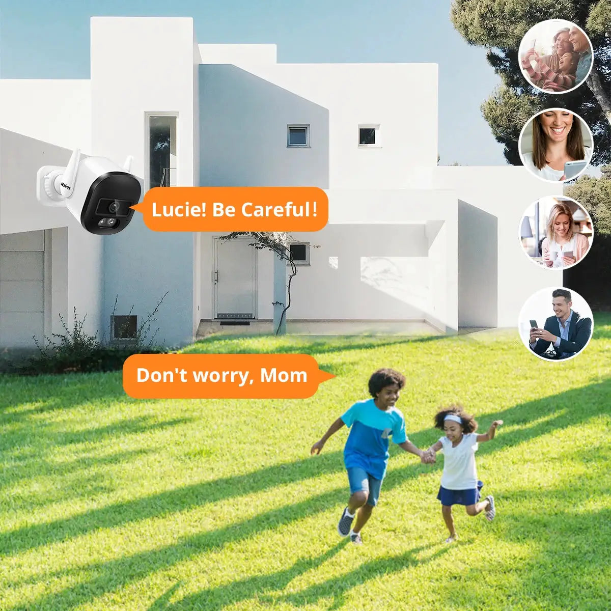 Bullet-style outdoor IP66 weatherproof surveillance camera, 2K/3MP WiFi, white with black front, Simples Market.