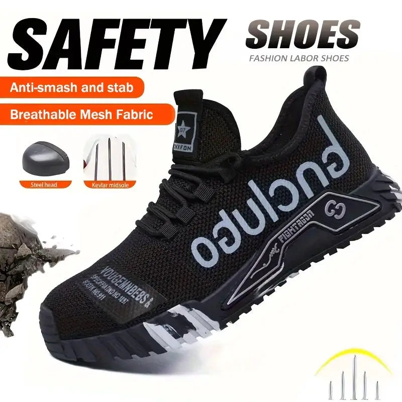 Lightweight Steel Toe Safety Shoes For Men Anti Puncture Breathable Industrial Work Boots