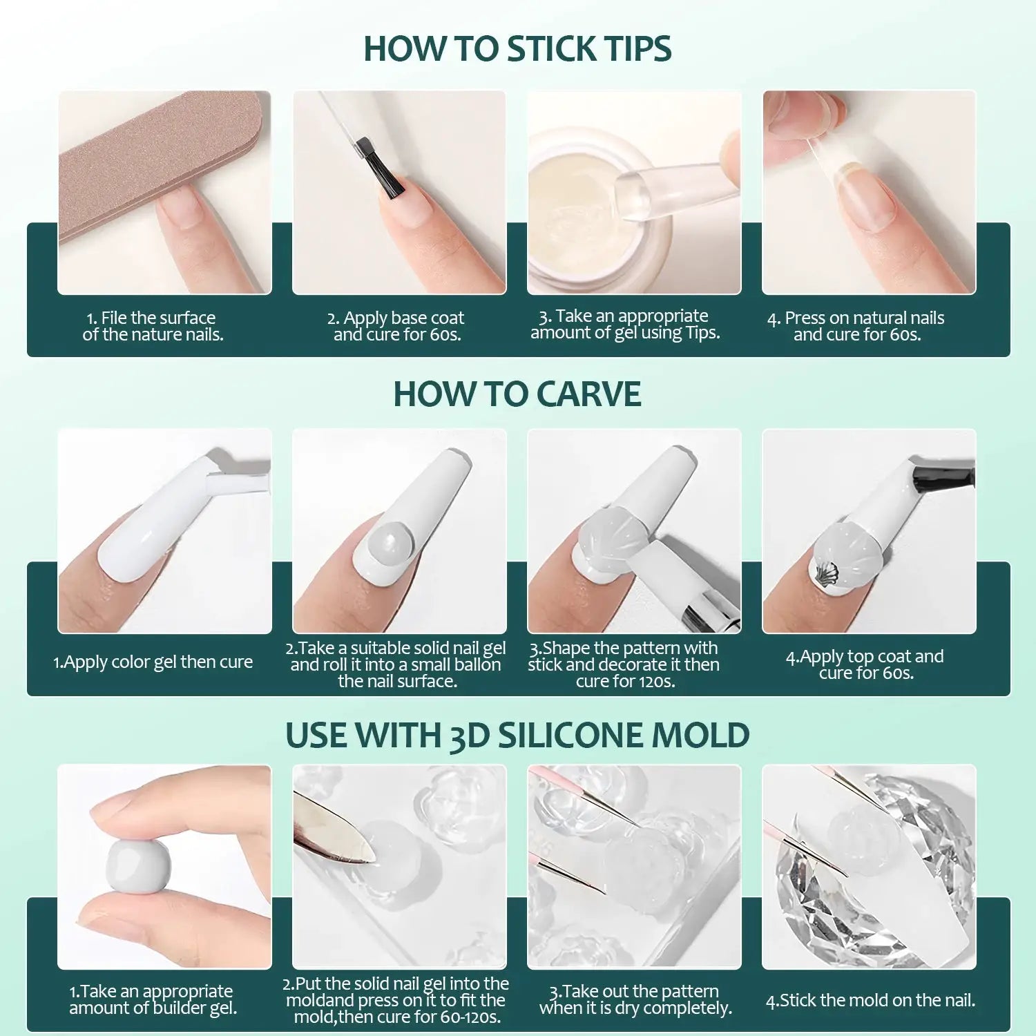 Nailpop Solid Nail Gel Glue For Press On Nails Strong Clear UV Gel Adhesive For Long Lasting Bond