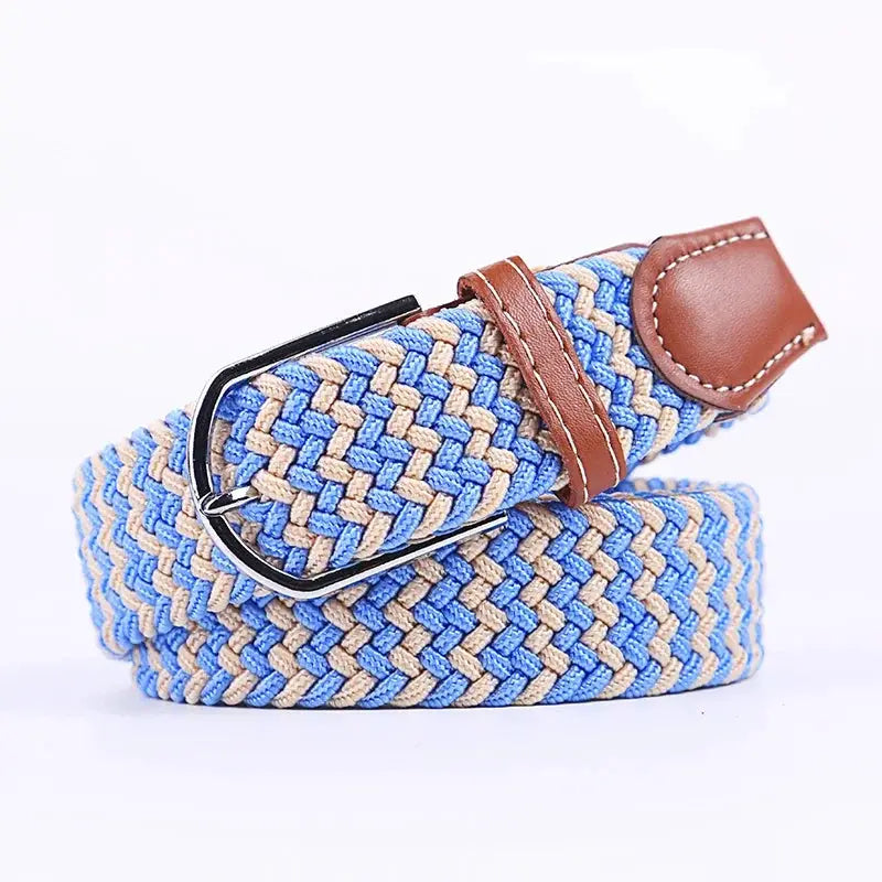 UrbanFlex Unisex Knitted Pin Buckle Belt Elastic Braided Canvas Stretch For Comfortable Jeans Wear