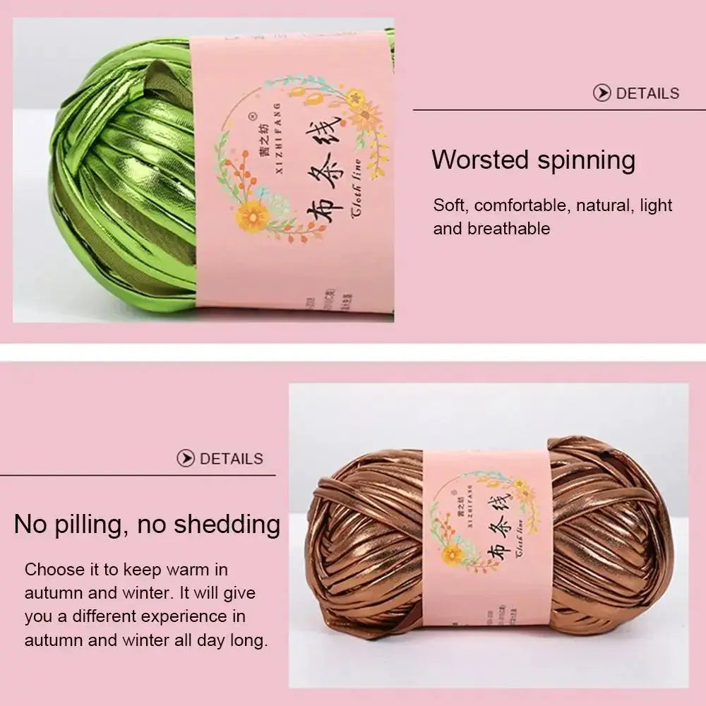 Imitation Leather Crochet Yarn With Magic Color Shine for DIY Sewing and Hand Knitting Ideal for Cushions and Home Decor