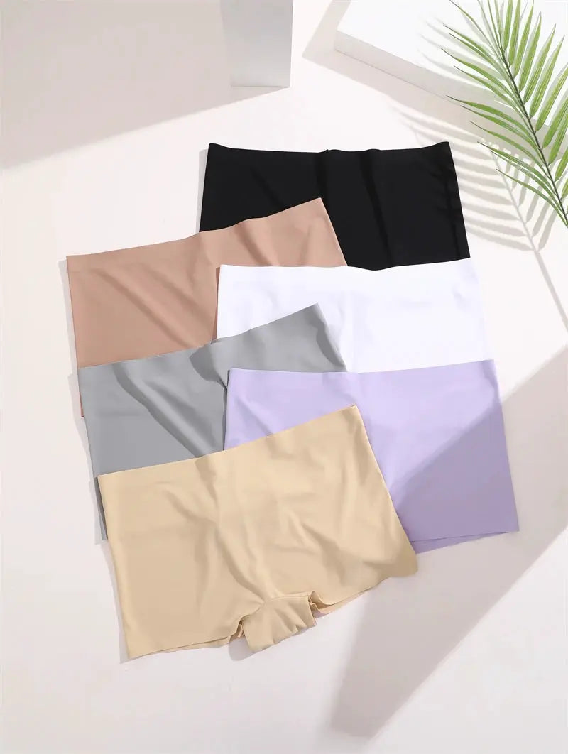 Simples Market women's seamless panties 6-pack in assorted colors (black, nude, gray, white, lavender, beige)