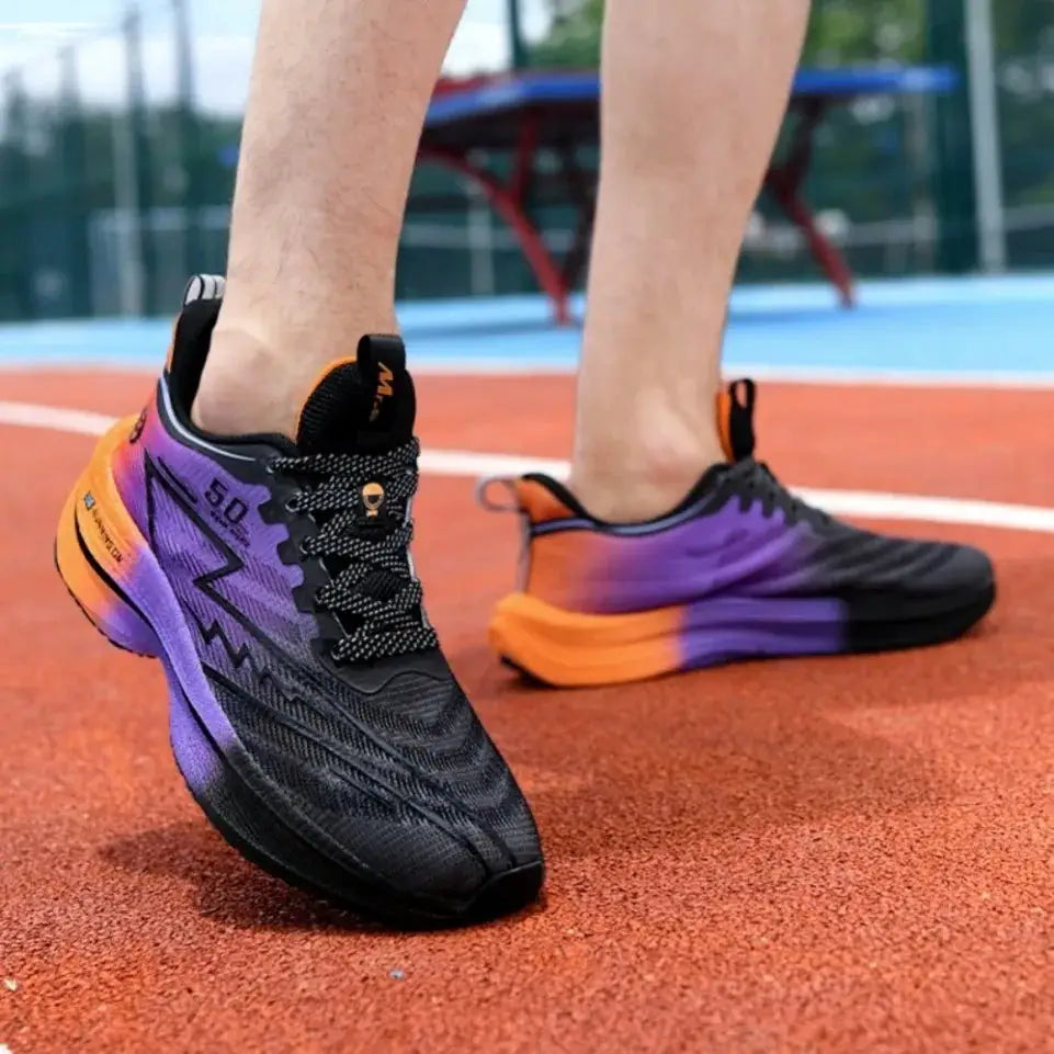 SNORW Men's Carbon Plate Running Shoes Unisex Lightweight Sneakers With Soft Cushion Shock Absorption And Anti Slip Grip