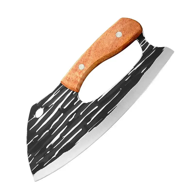ChefPro Utility Knife Cleaver Stainless Steel Blade With Wooden Handle For Chopping Vegetables And Filleting