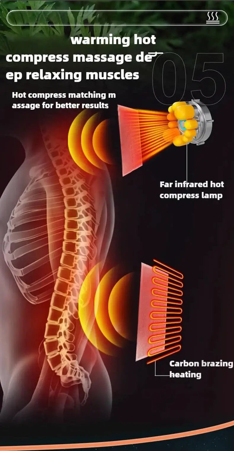 Electric full-body massage mattress with heating hand control, shoulder/neck/waist airbags, back kneading and vibration