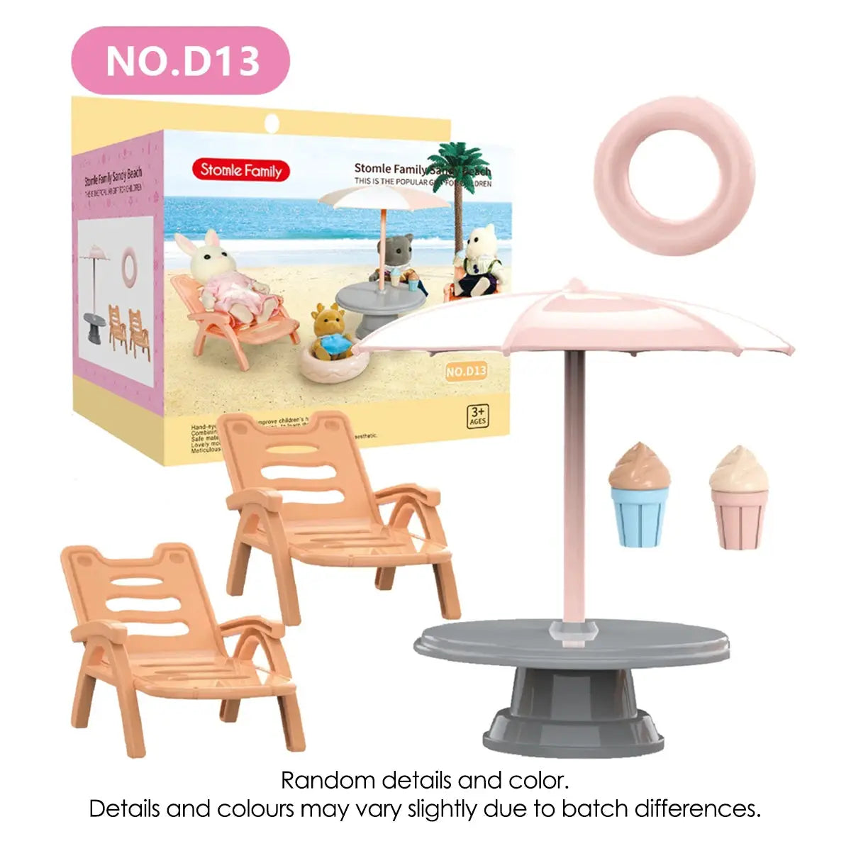 1:12 Scale Miniature Furniture Set Forest Family Kitchen Dining Table Dollhouse Accessories Pretend Play Gift for Girls