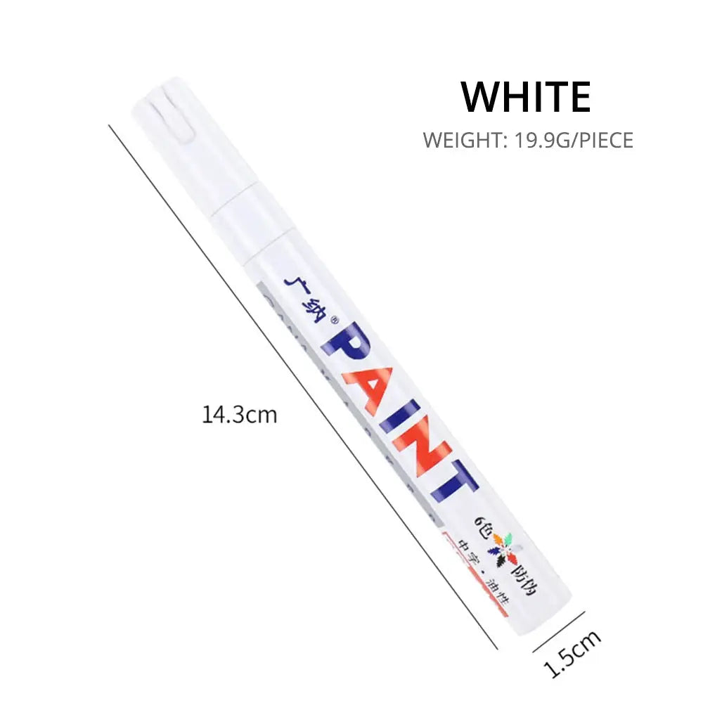 One Piece White Waterproof Tire Mark Pen For Auto Rubber Metal Permanent Paint Marker Graffiti Touch Up
