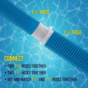 Pool Vacuum Hose Connector for One Quarter Inch and One Half Inch Hoses for Flexible Pool Maintenance