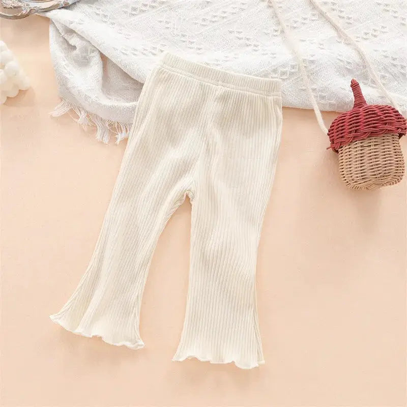 Baby Trousers All Season Slim Fit Elastic Waist Newborn Toddler Unisex Solid Color Pants For Kids