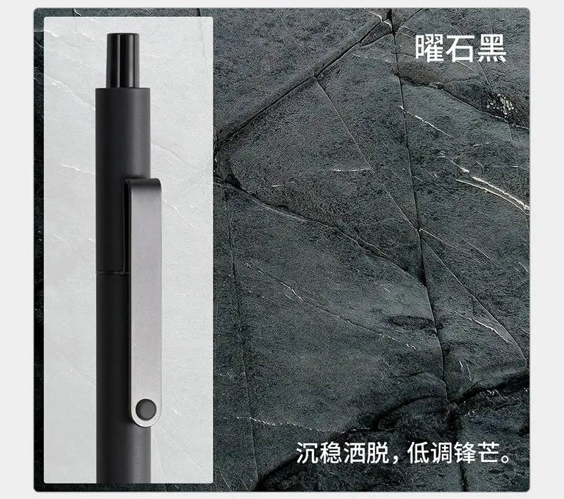 KACO 0.5mm MIDOT gel ink pen, black matte body with silver clip.