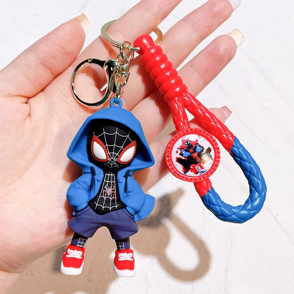 Marvel Spider Man Keychain 1 Pack or 4 Pack Avengers Cartoon Comics Key Ring Pendant Gift for Friends