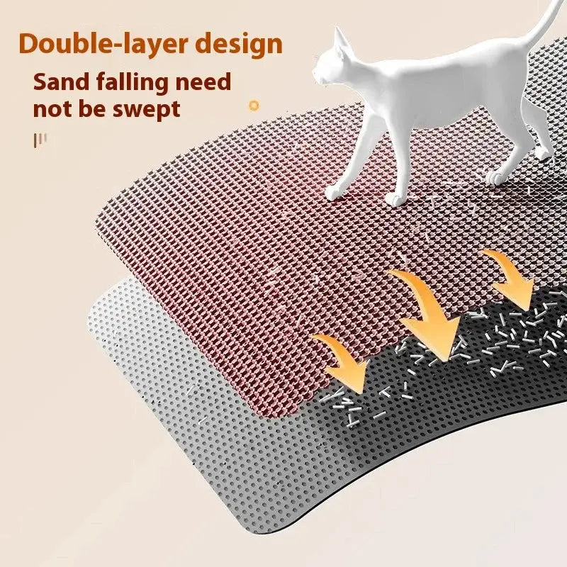 Extra Large Cat Litter Mat Heavy Duty Waterproof Two Layer Non Slip Washable Floor Protector For Litter Box