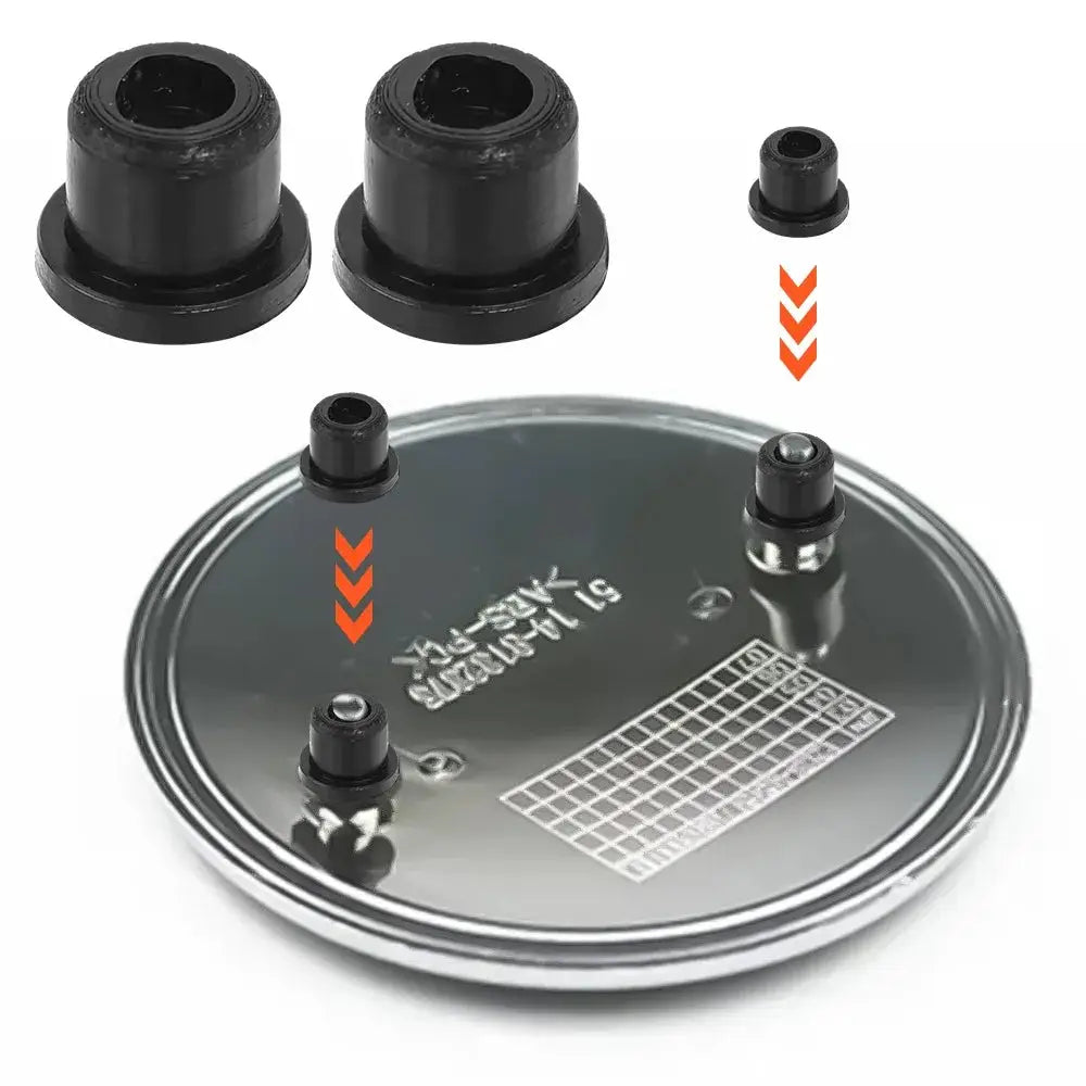 Simples Market six-piece BMW hood emblem grommet clip set with black plastic bushings