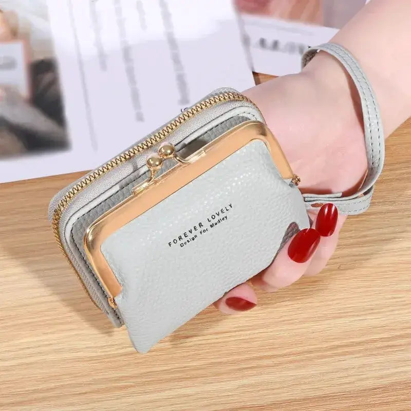 LumaLux Zero Wallet Womens Wrist Strap Card Holder With Large Capacity And Coin Clip Durable PU Material