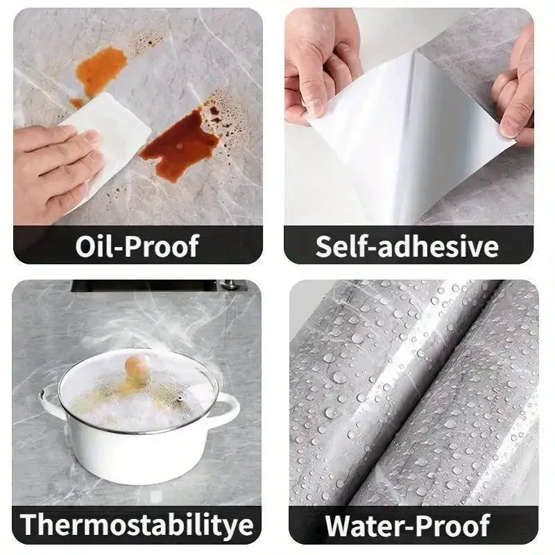 Self-adhesive wallpaper tile stickers, 30x30cm, grey tile pattern by Simples Market, oil- and water-proof.