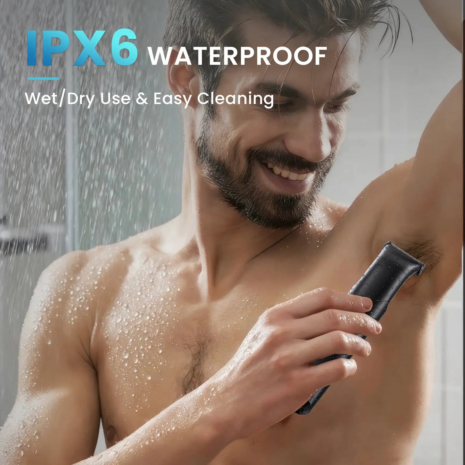 MAXGROOM 3-in-1 men's body hair trimmer and electric shaver by Simples Market, IPX6 waterproof for wet/dry use