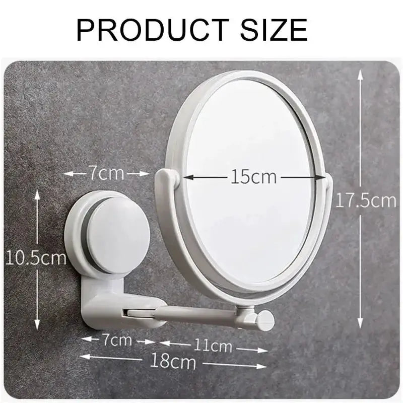 Simples Market white plastic rotating round vanity mirror with suction mount