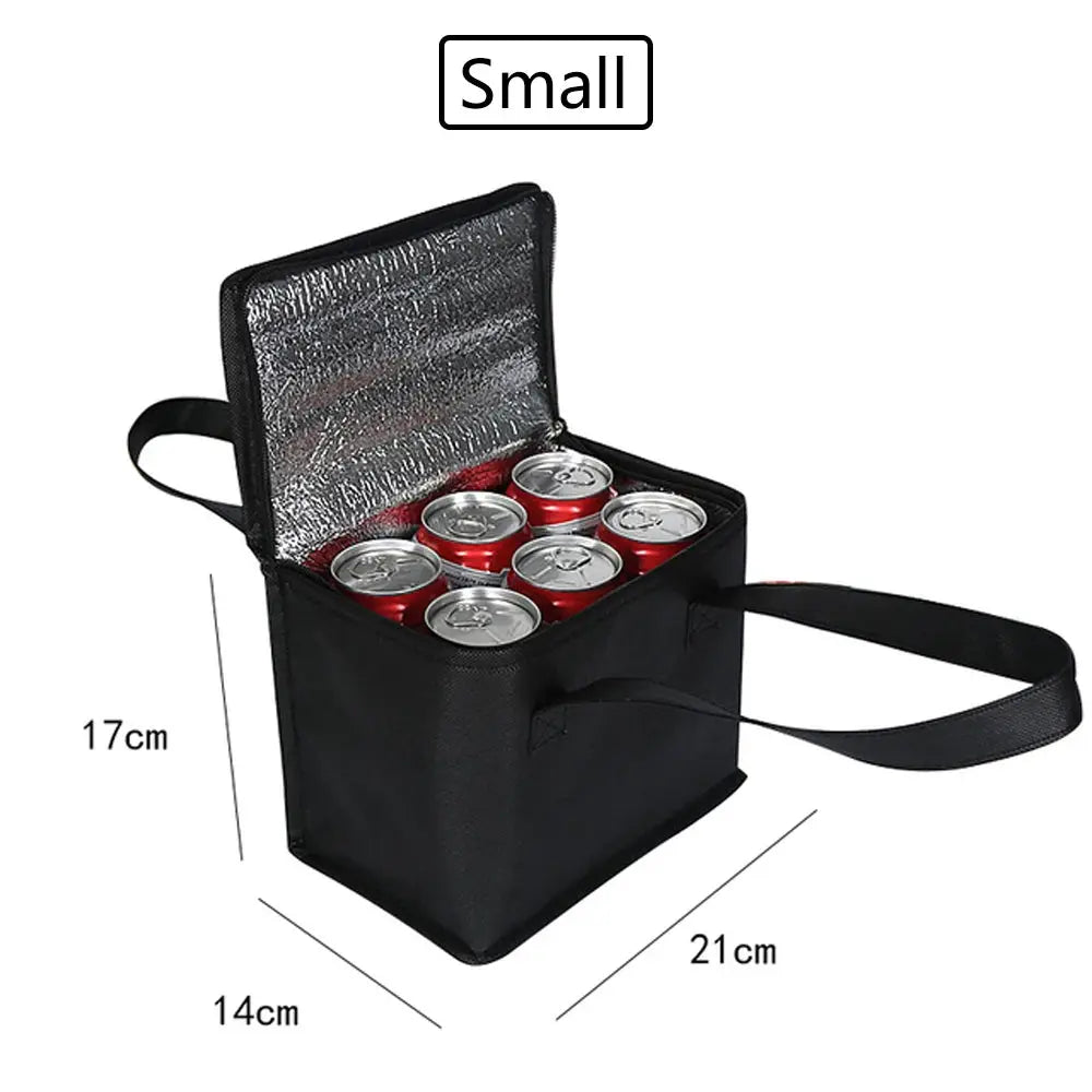 Portable Lunch Cooler Bag Folding Insulation For Picnics Beer Delivery And Food Ice Pack Included