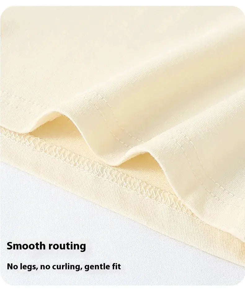 3Pcs men's cotton boxer shorts by Simples Market, solid cream color, breathable underwear.