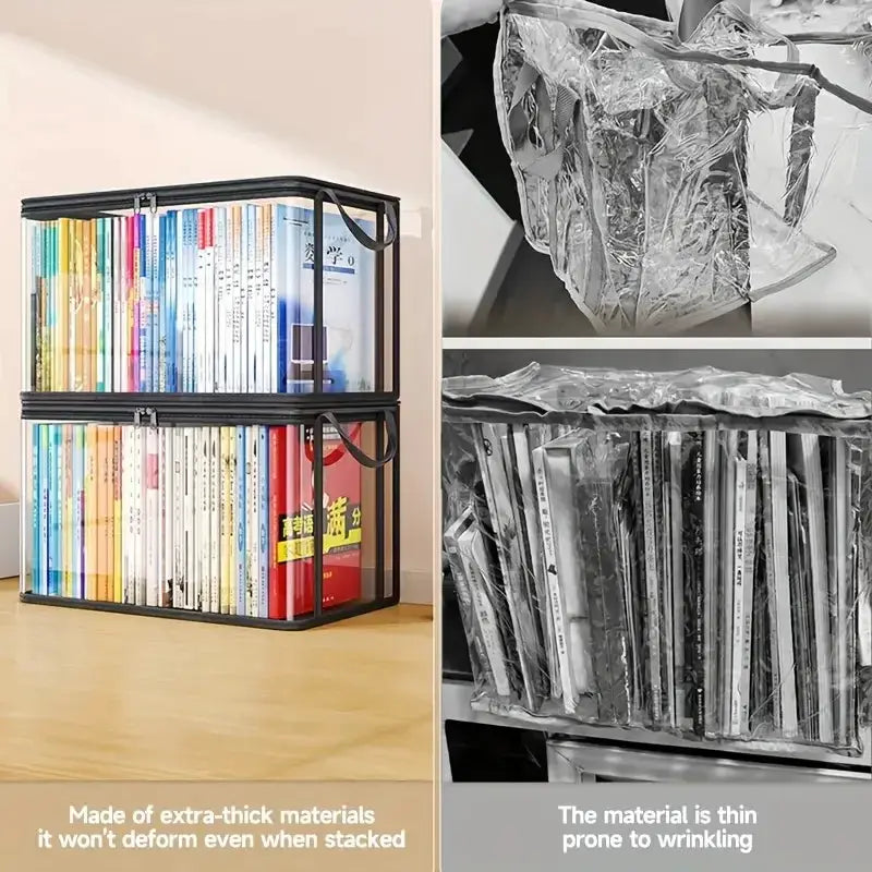 ClearView PVC Storage Box With Flip Top Lid And View Window Durable Multi Use Organizer For Toys Crafts And Supplies