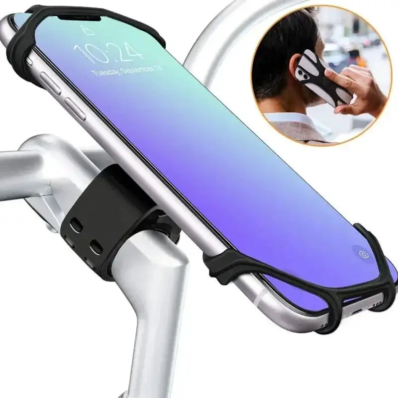 360 Degree Rotatable Mobile Phone Holder For Bicycle And Motorcycle With Silicone Support Universal Stand