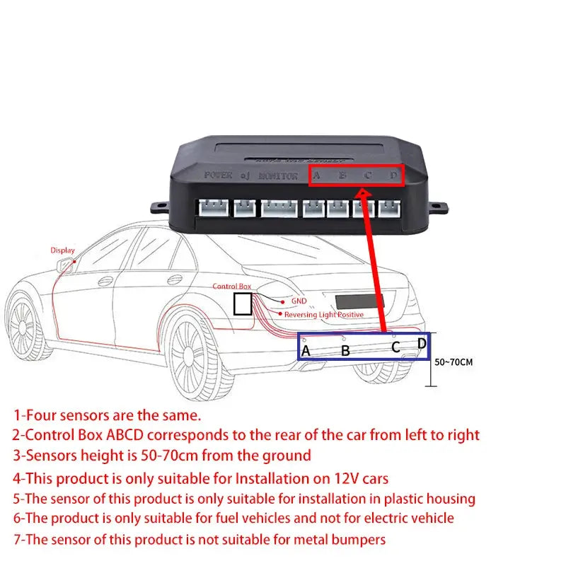FirstSafe four-sensor CVBS/AHD car rear parking radar monitor system with Android support by Simples Market