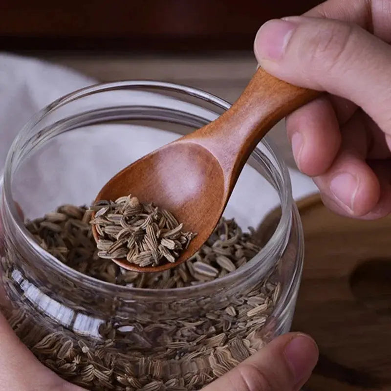 TimberNest Mini Wooden Spoon Set 4 Pieces For Sugar Coffee Tea And Spices Precision Scooping