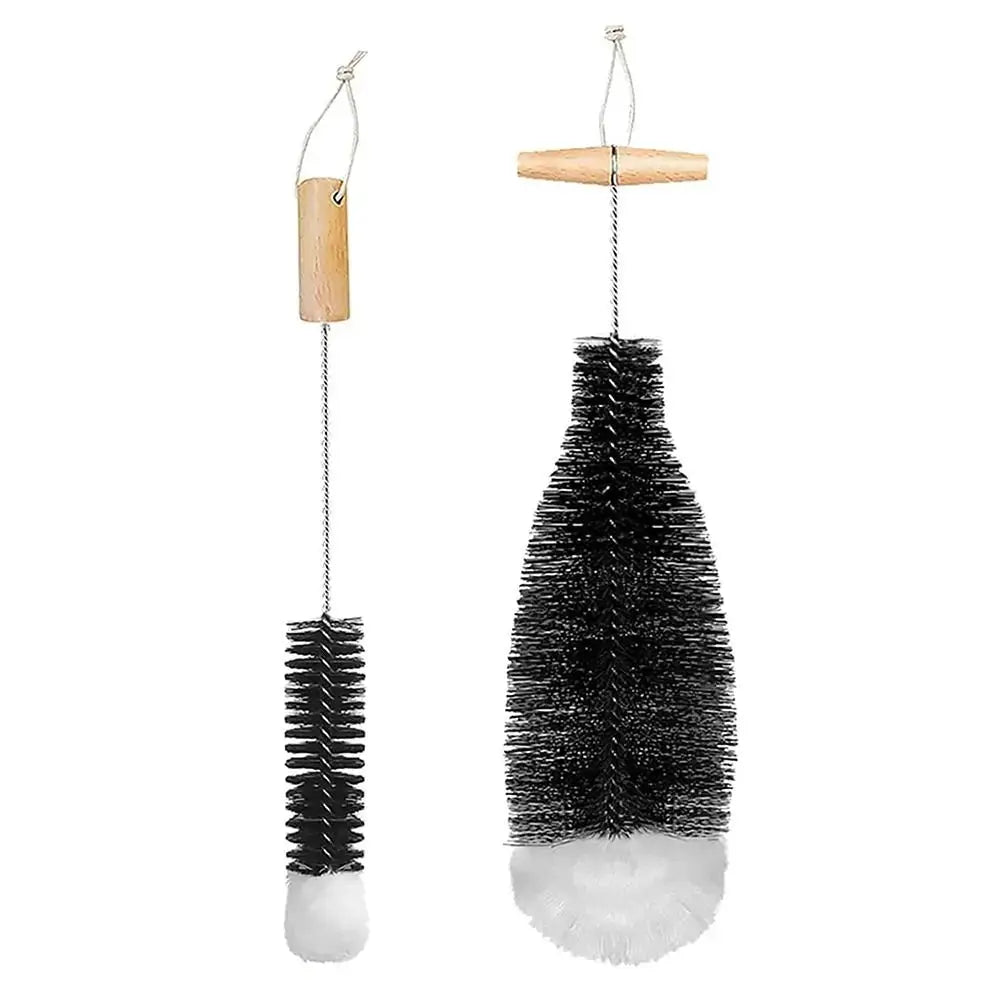 Simples Market SodaStream bottle brush set with beechwood handles and black bristles (2 pieces) for glassware and jars