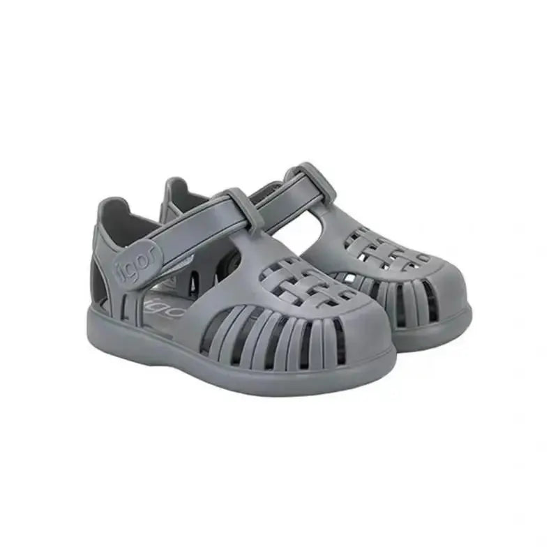 Classic Design Summer Roman Sandals For Kids Boys And Girls Breathable Casual Beach Footwear Solid Color