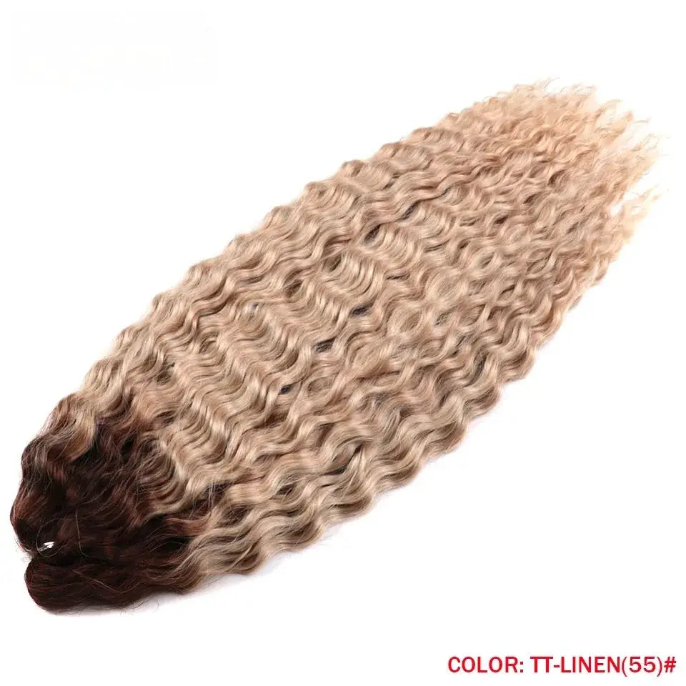 Simples Market hair extensions, 22in Ariel curl water wave, ombre blonde TT-LINEN(55)#