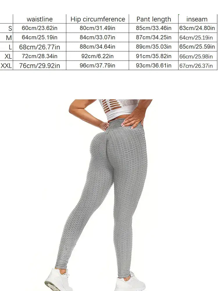 Yoga leggings by Simples Market: grey bubble-textured, high-waisted slim-fit athletic pants for women