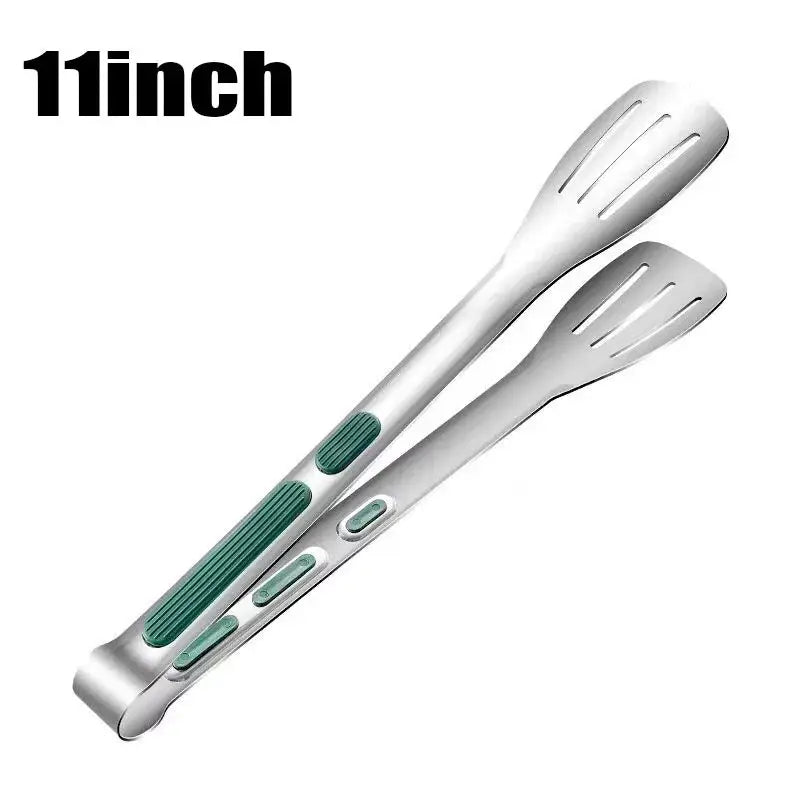 One Piece Non Slip Stainless Steel Food Tongs For Meat Salad Bread Barbecue Grill Buffet Serving And Cooking Tools