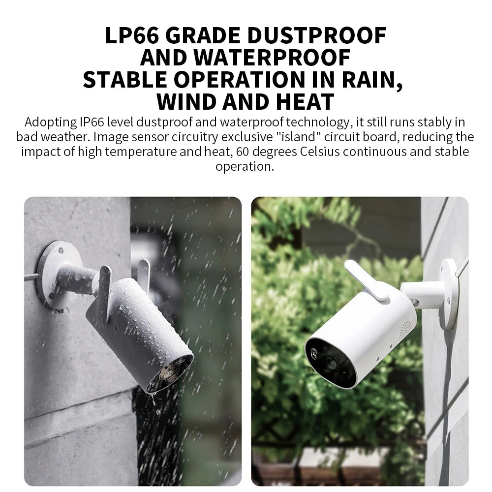 Xiaomi Mijia outdoor security cameras AW300, two wall-mounted units in gray and white.